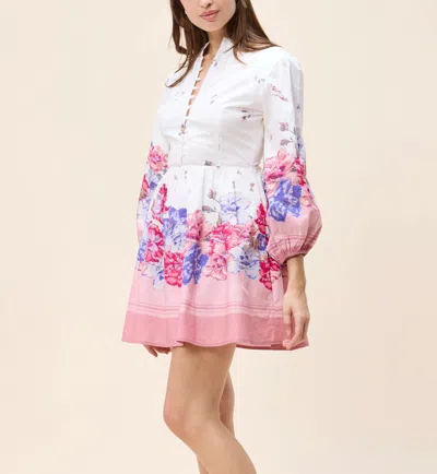Cleobella Suvi Mini Dress In White / Purple / Pink