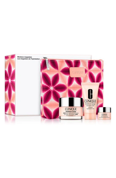 Clinique Moisture Megastars Hydrating Skin Care Set (limited Edition) $76 Value In Pink