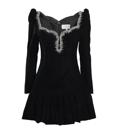 Clio Peppiatt Velvet Edie Mini Dress In Black