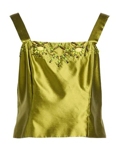Clips Woman Top Lime Green Size 10 Silk
