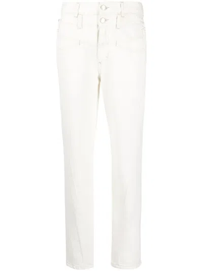 Closed High-waisted Straight-leg Jeans In Weiss
