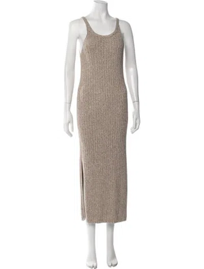Pre-owned Closed Scoop Neck Long Dress In Neutrals