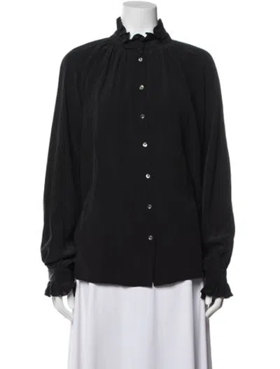 Pre-owned Closed Silk Long Sleeve Blouse In Black