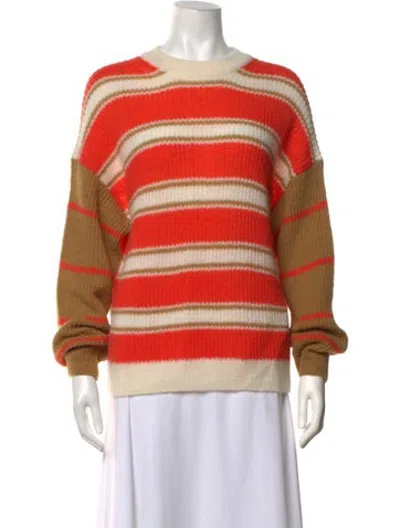 Pre-owned Closed Striped Crew Neck Sweater In Orange