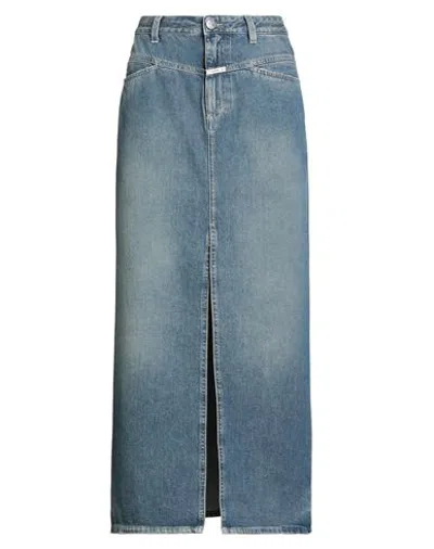 Closed Woman Denim Skirt Blue Size 32 Cotton, Recycled Cotton