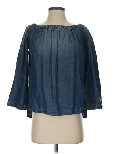 Pre-owned Cloth & Stone 3/4 Sleeve Blouse In Blue