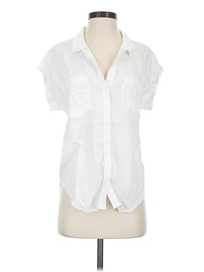 Pre-owned Cloth & Stone Short Sleeve Blouse In White