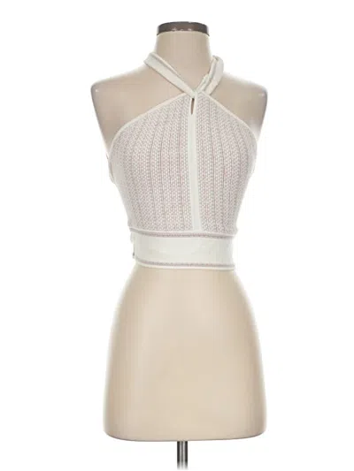 Club Monaco Tank Top Ivory Halter Neckline Tops In White