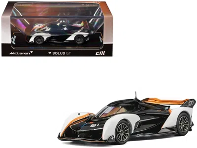Cm Models Mclaren Solus Gt #91 Black And White With Orange Accents 1/64 Diecast Model Car By Cm Model