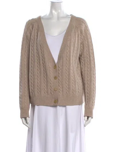 Pre-owned Co Cashmere V-neck Sweater In Neutrals