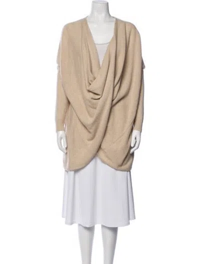Pre-owned Co Cashmere V-neck Sweater W/ Tags In Neutrals
