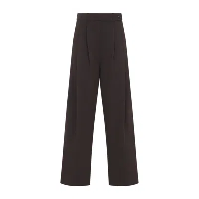 Co Cholate Pleated Trousers In Brown