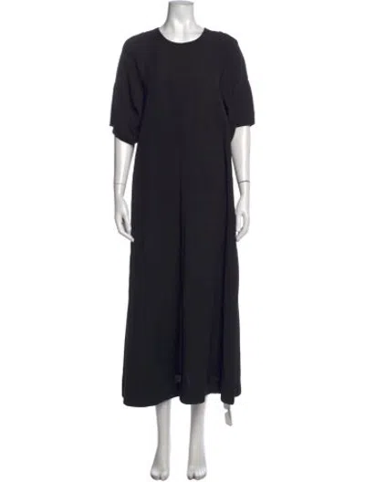 Pre-owned Co Crew Neck Long Dress In Black