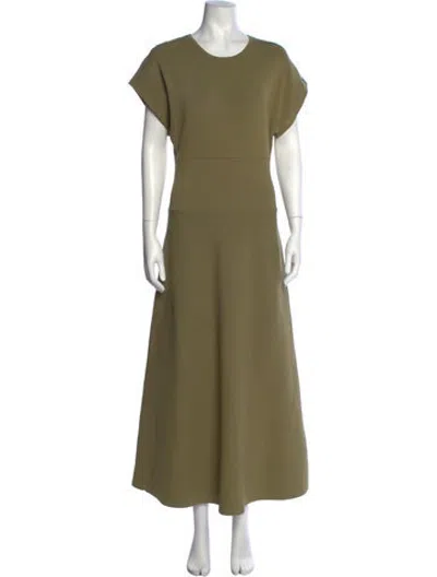 Pre-owned Co Crew Neck Long Dress In Green