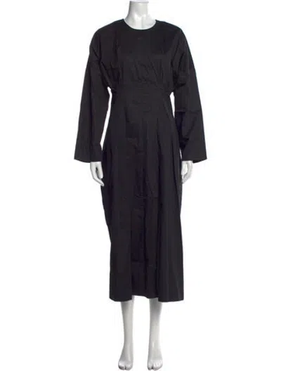 Pre-owned Co Crew Neck Midi Length Dress In Black