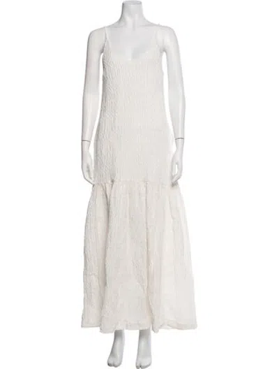 Pre-owned Co Linen Long Dress In Neutrals