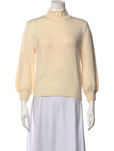 Pre-owned Co Merino Wool Mock Neck Sweater W/ Tags In Neutrals