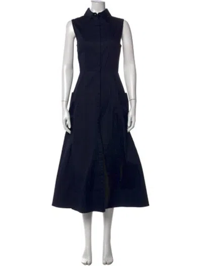 Pre-owned Co Midi Length Dress In Blue