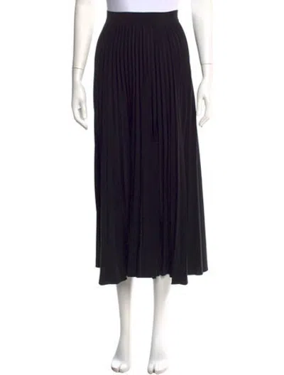 Pre-owned Co Pleated Accents Midi Length Skirt In Black