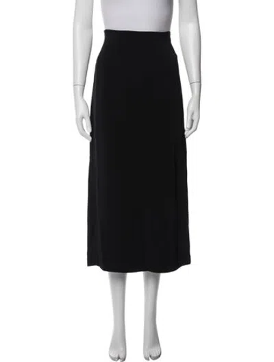 Pre-owned Co Pleated Accents Midi Length Skirt In Black