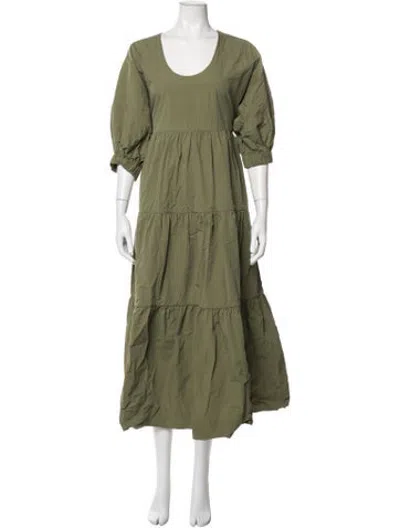 Pre-owned Co Sop Neck Long Dress In Green