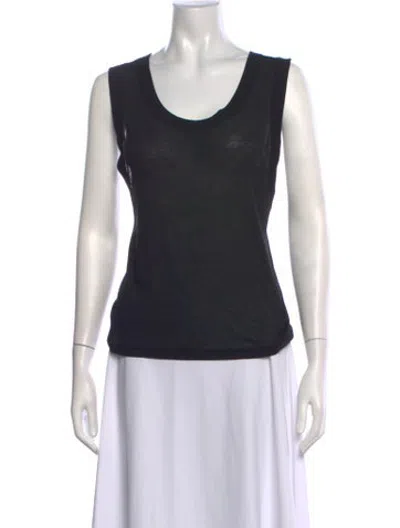Pre-owned Co Sop Neck Sleeveless Top In Black