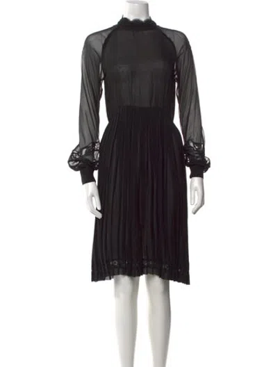 Pre-owned Co Silk Knee-length Dress In Black
