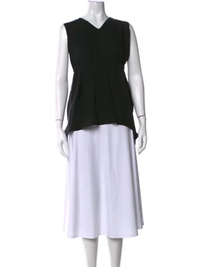 Pre-owned Co Silk V-neck Top In Black