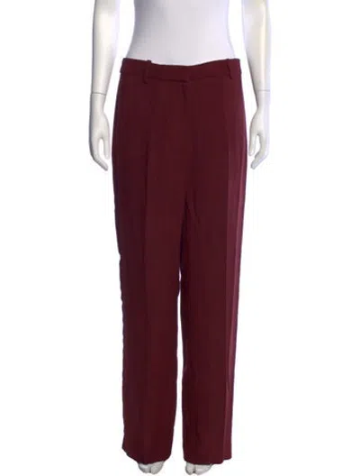 Pre-owned Co Straight Leg Pants In Burgundy