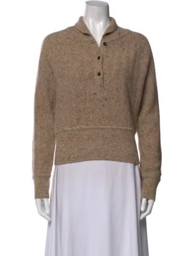 Pre-owned Co Virgin Wool Tweed Pattern Sweater In Neutrals
