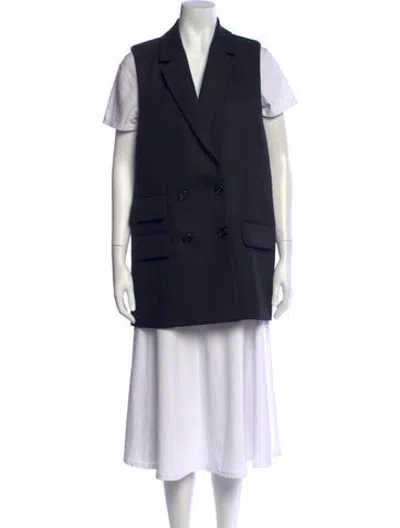 Pre-owned Co Wool Short Sleeve Top In Black