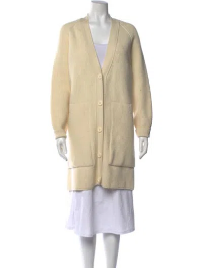 Pre-owned Co Wool V-neck Sweater In Neutrals