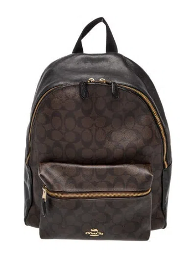 Pre-owned Coach Backpack In Brown