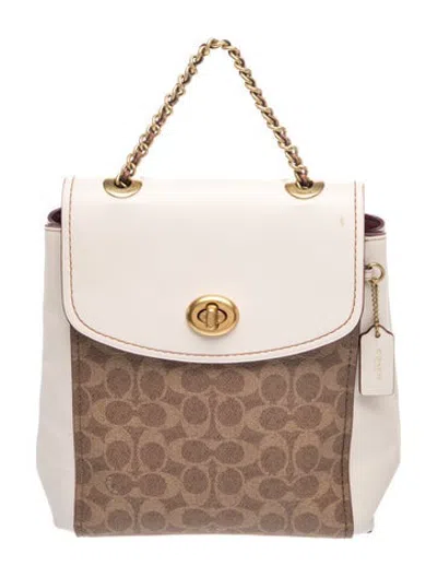 Pre-owned Coach Backpack In Neutrals