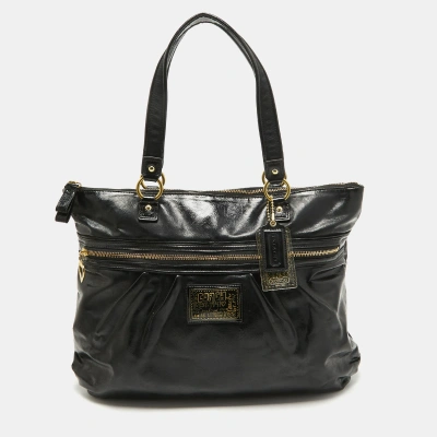 Pre-owned Coach Black Patent Leather Daisy Tote