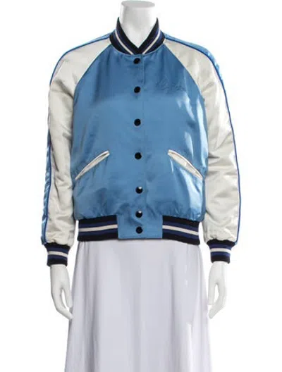 Pre-owned Coach Bomber Jacket In Blue