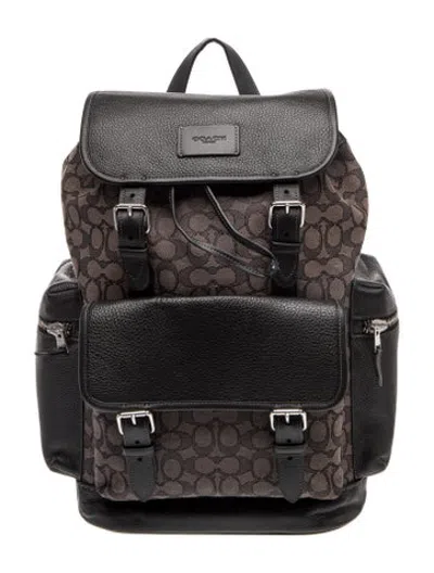 Pre-owned Coach Canvas Backpack In Black