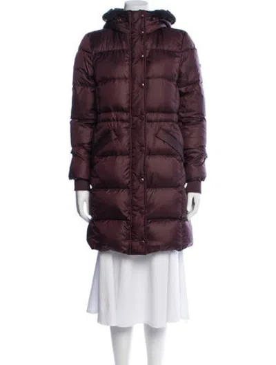 Pre-owned Coach Down Coat In Burgundy