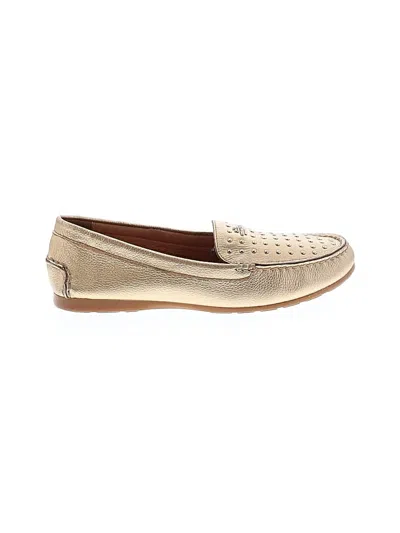 Pre-owned Coach Flats In Gold