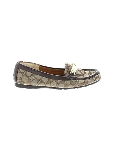 Pre-owned Coach Flats In Gold