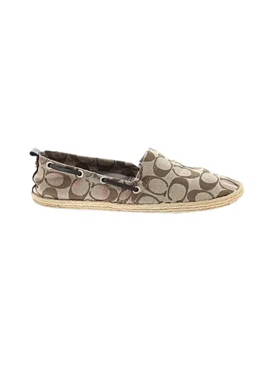Pre-owned Coach Flats In Gold