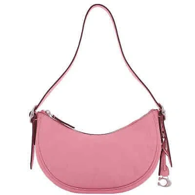 Pre-owned Coach Ladies Flower Pink Leather Luna Shoulder Bag Cc439 Lhvdt In Silver/flower Pink