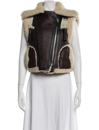 Pre-owned Coach Lamb Leather Vest In Brown