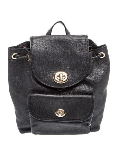 Pre-owned Coach Leather Backpack In Black