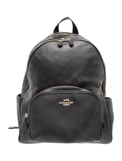 Pre-owned Coach Leather Backpack In Grey