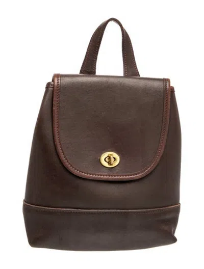 Pre-owned Coach Leather Backpack In Grey