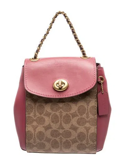 Pre-owned Coach Leather Backpack In Neutrals