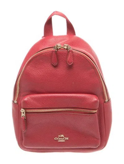 Pre-owned Coach Leather Backpack In Red
