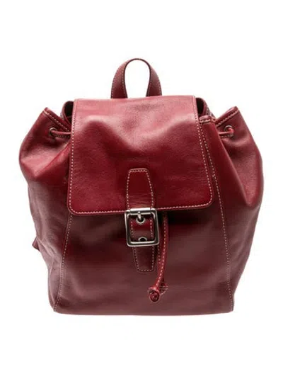 Pre-owned Coach Leather Backpack In Red