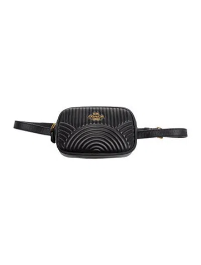 Pre-owned Coach Leather Belt Bag In Black